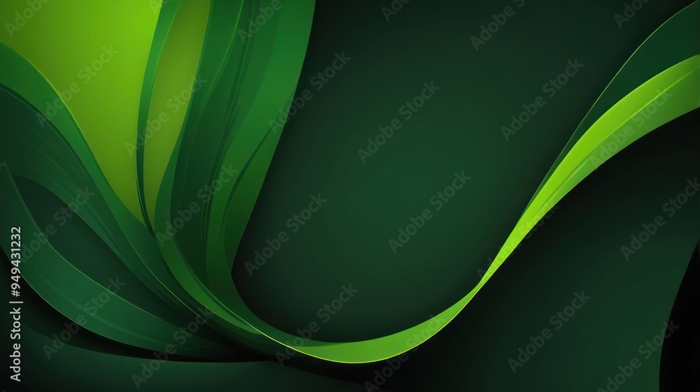 Obraz premium Background Green Black in Wave Abstract Vector
