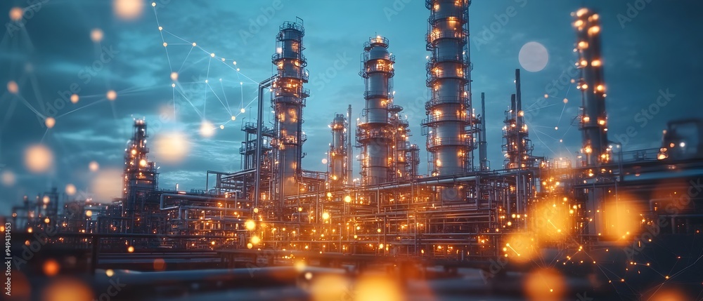 Visualizing the Energy Efficient and Refining Technologies Powering Industrial Facilities and Petrochemical Plants at Night Visualizing the Energy Efficient and Refining Technologies Powering Industrial Facilities and Petrochemical Plants at Night