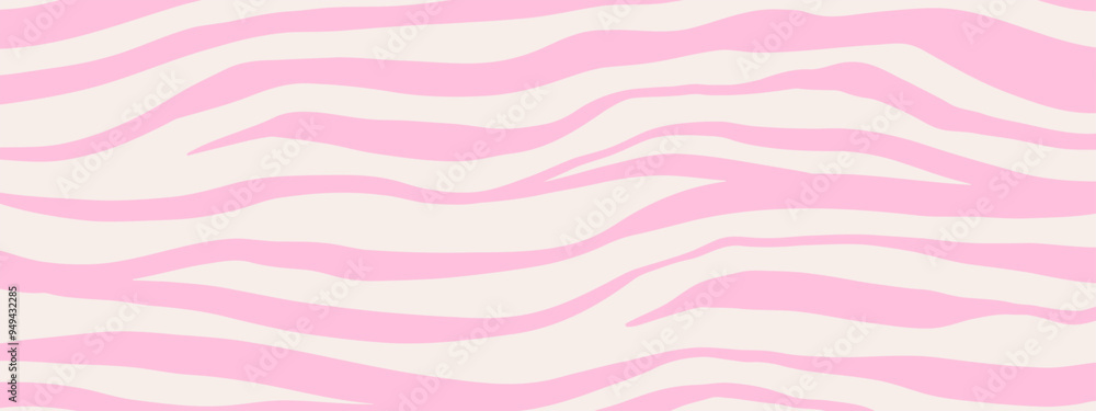 Groovy zebra pattern. Abstract zebra stripes background in groovy flat style. Animal skin tiger stripes collage background in pink and white colors. Hand drawn Groovy zebra pattern. Abstract zebra stripes background in groovy flat style. Animal skin tiger stripes collage background in pink and white colors. Hand drawn