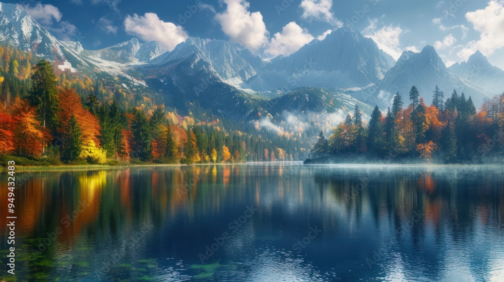 Serene Mountain Lake in Autumn Serene Mountain Lake in Autumn