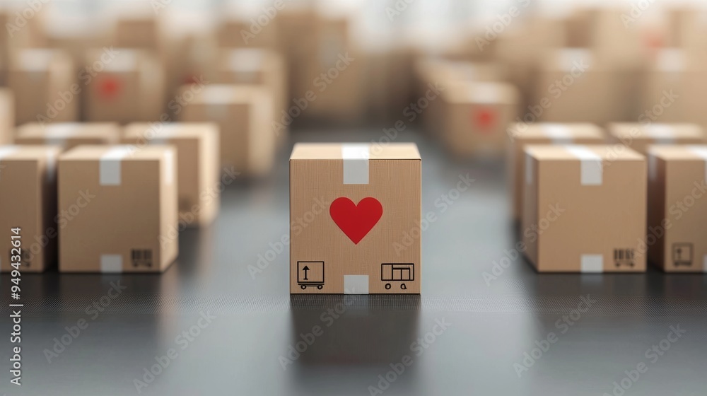 Fototapeta premium Modern e-Commerce Innovation: Automated Order Processing System in Online Retail Store