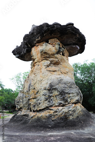 Phu Phrabat Historical Park It represents human civilization. and changes in topographic conditions which has a sandstone structure that has been eroded to form small and large rocks of various shapes photo