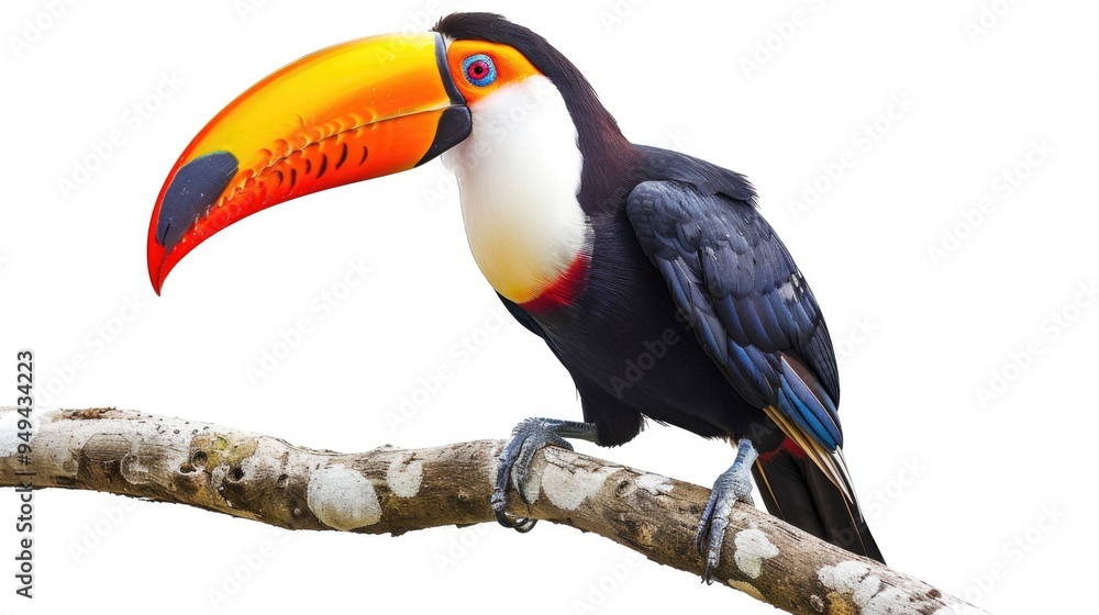 Fototapeta premium Bird perched on tree branch