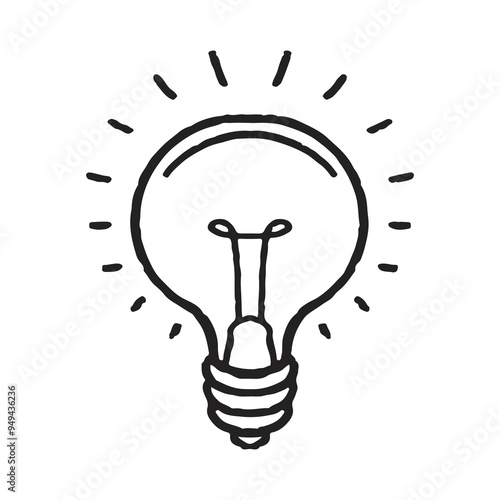 Light bulb hand drawing doo...