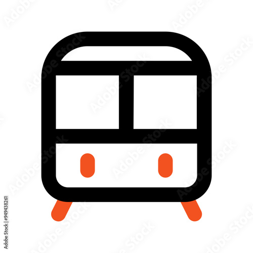 train outline color icon