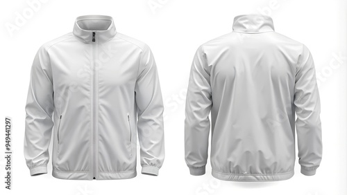 white trucker jacket for mockup isolated on white