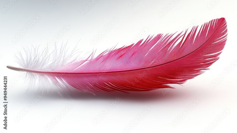 Pink Feather on a White Background Pink Feather on a White Background