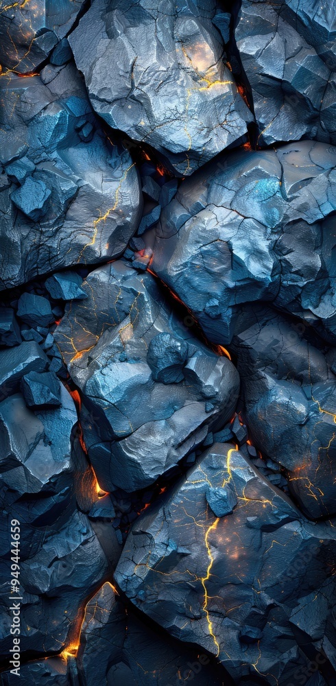 Abstract dark blue glowing rocks wallpaper Abstract dark blue glowing rocks wallpaper