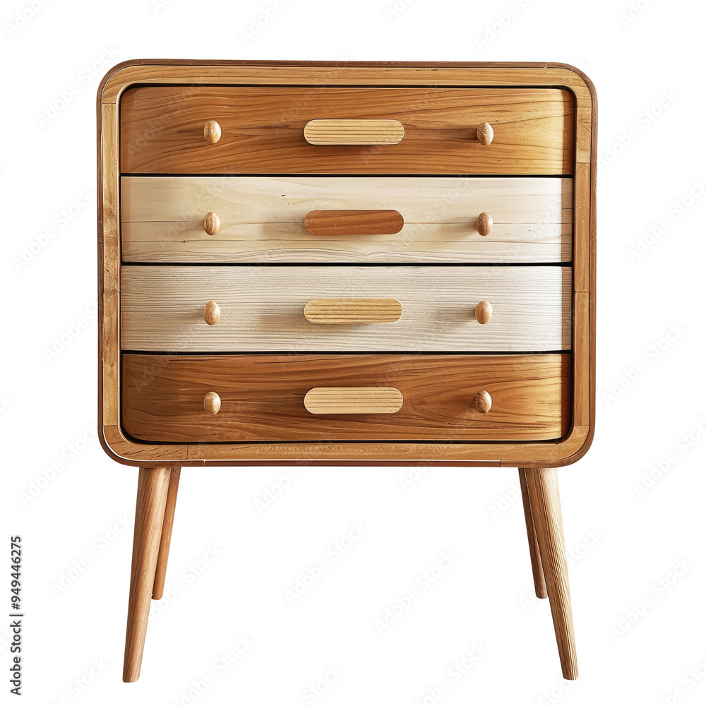 Modern chest of drawers isolated on transparent white background, clipping path Modern chest of drawers isolated on transparent white background, clipping path