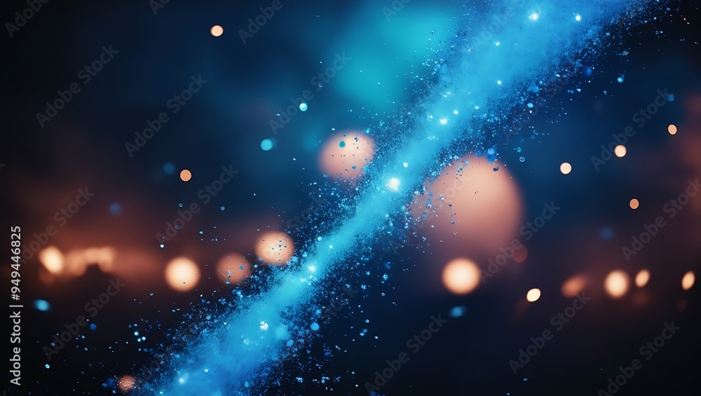 A vibrant display of blue and pink particles creating a dynamic bokeh effect on a dark background A vibrant display of blue and pink particles creating a dynamic bokeh effect on a dark background