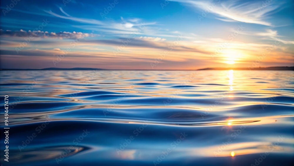 Soft focus on water surface creating a serene and tranquil effect Soft focus on water surface creating a serene and tranquil effect