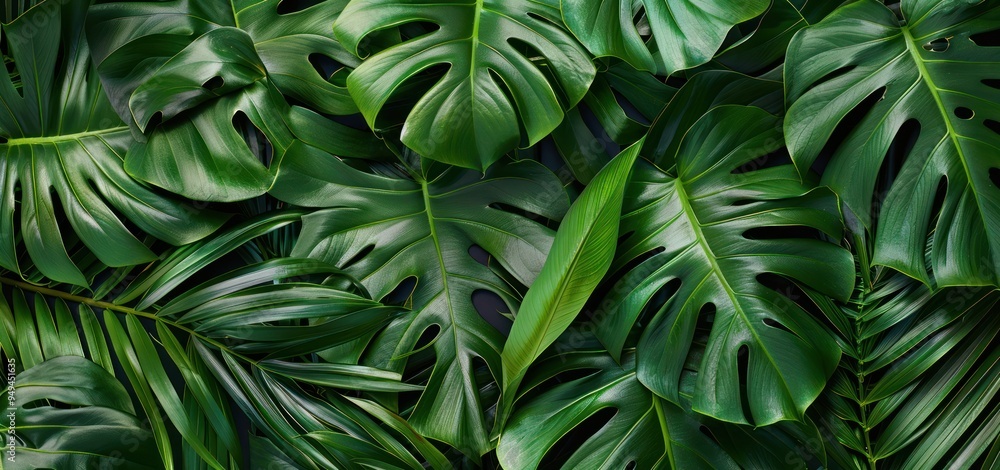 Tropical Green Leaves Pattern Tropical Green Leaves Pattern