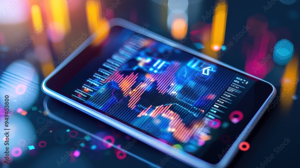Smartphone Screen Displaying Stock Market Data and Charts Smartphone Screen Displaying Stock Market Data and Charts