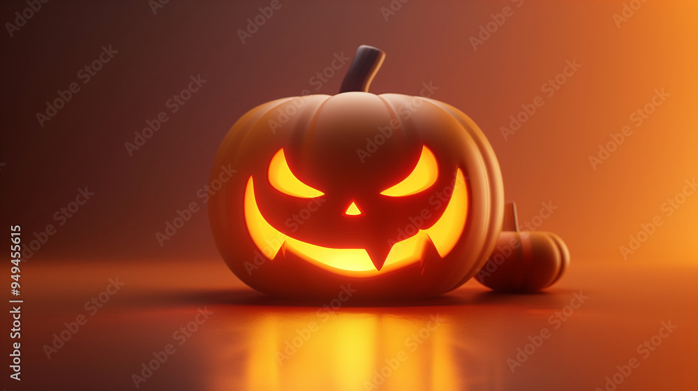 Jack-O'-Lanterns with Creepy Faces on Dark Red Background Jack-O'-Lanterns with Creepy Faces on Dark Red Background