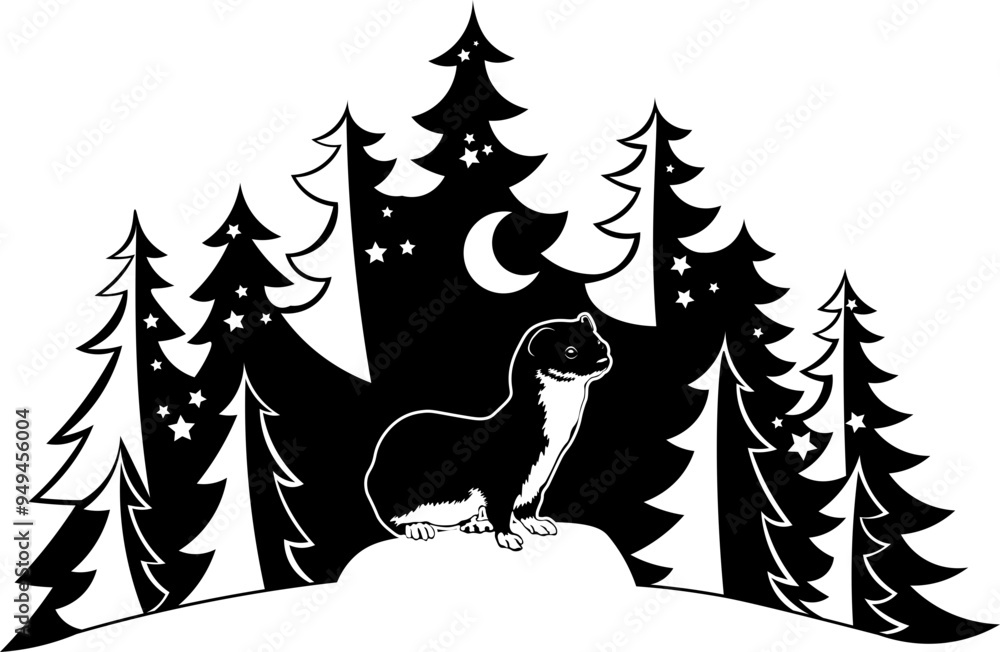 Fototapeta premium Forest Weasel