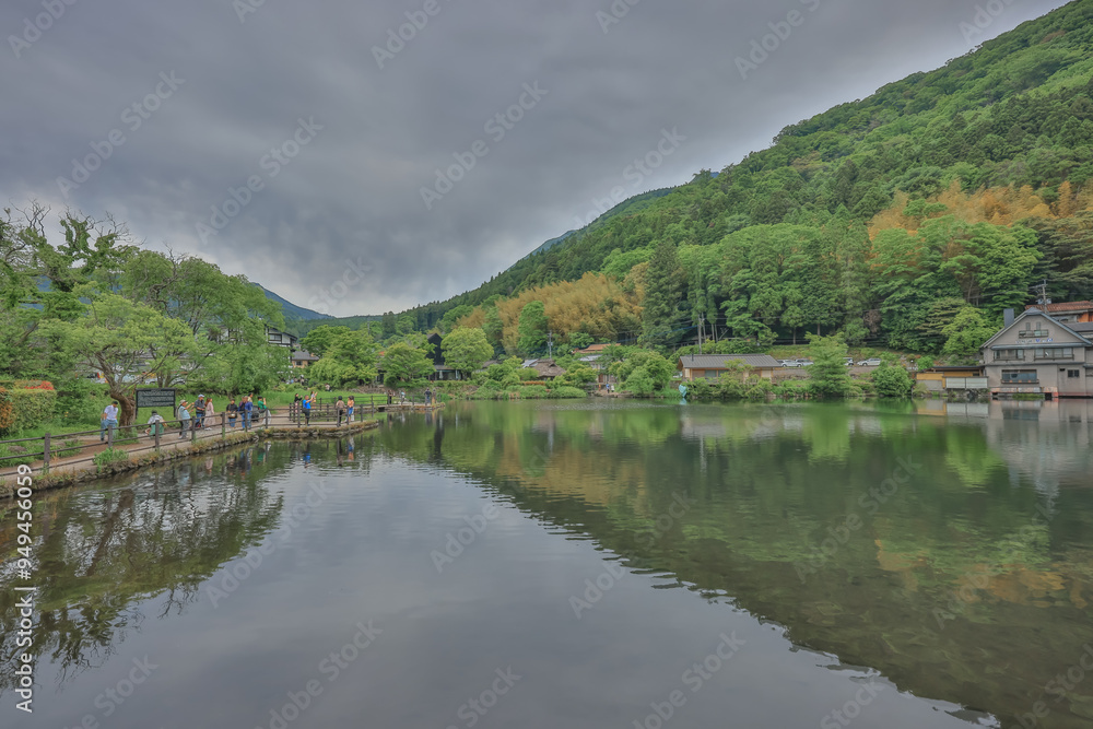 Obraz premium May 15 2024 Landscape of Kinrin Lake in Yufuin, Oita, Japan