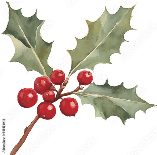 watercolour clipart of a Christmas Card