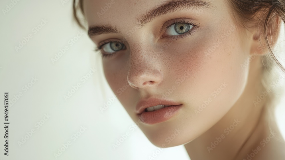A pretty young female model with clear skin A pretty young female model with clear skin