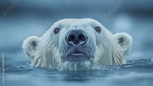 Polar Bear Emerging from the Water