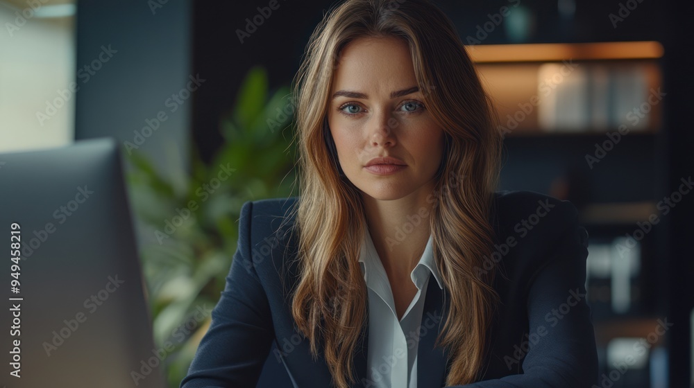 Business woman ,engaged in a video conference call Business woman ,engaged in a video conference call