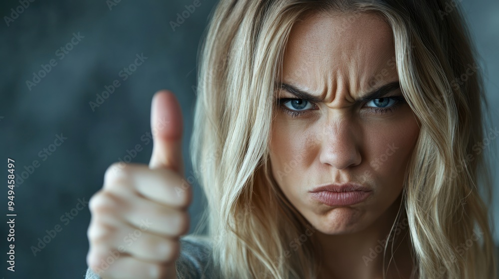 woman expressing agreement by giving a thumbs up