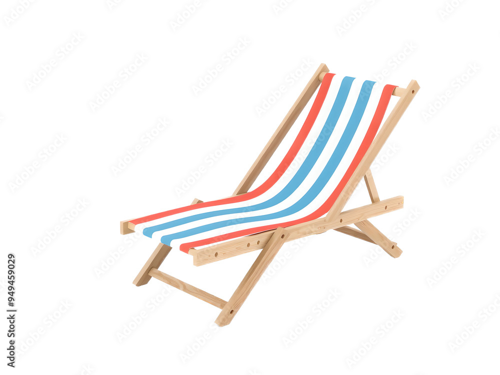 Beach chair on transparent background with 3D render Beach chair on transparent background with 3D render