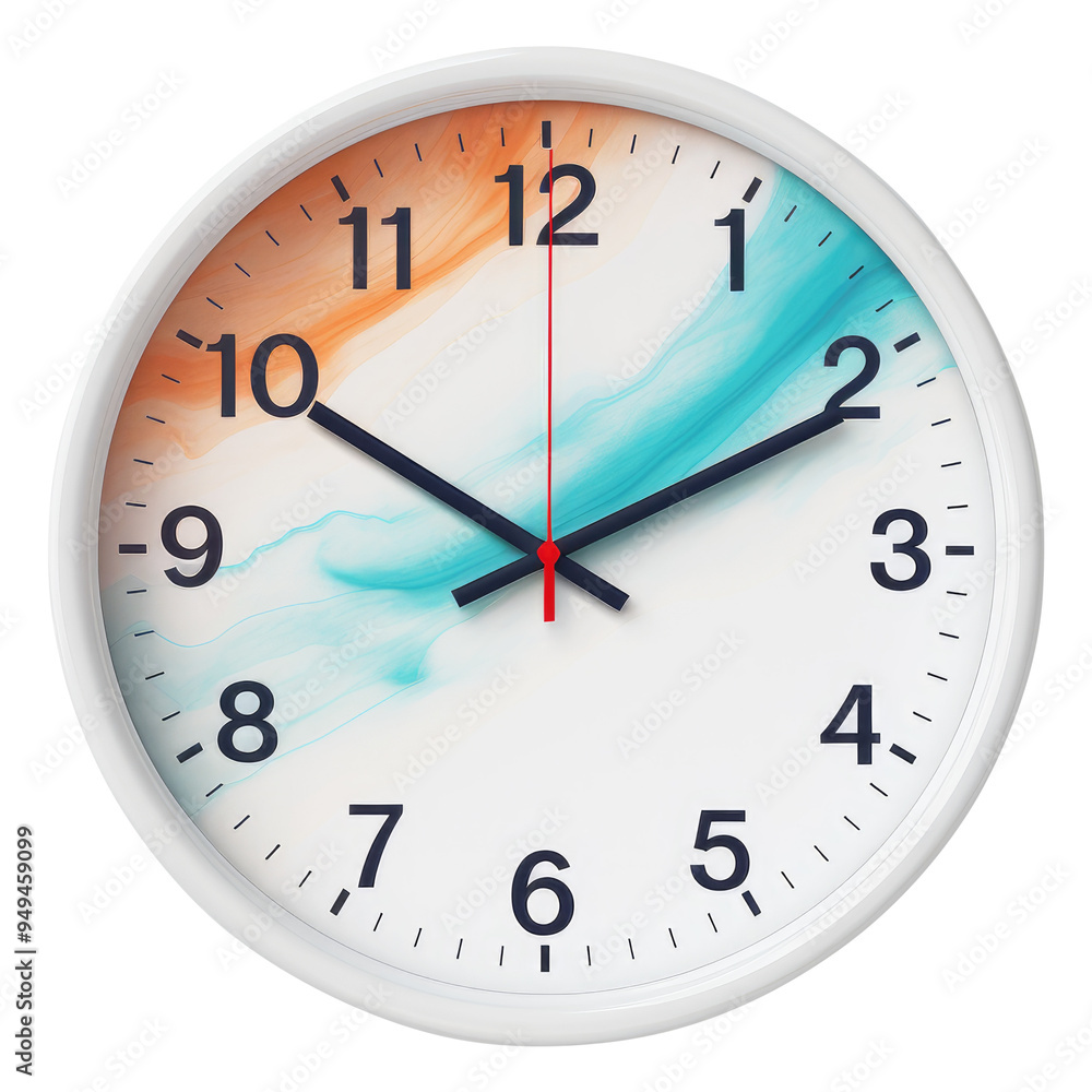 wall clock isolated on transparent white background, clipping path wall clock isolated on transparent white background, clipping path