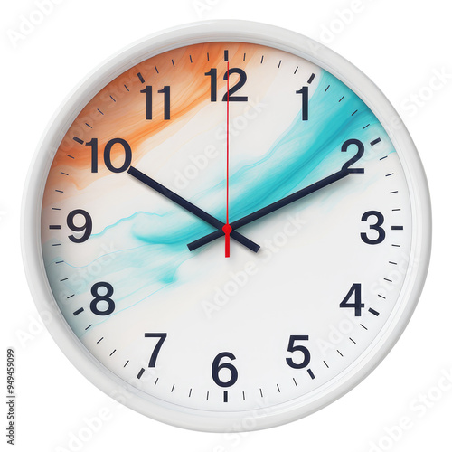 wall clock isolated on transparent white background, clipping path