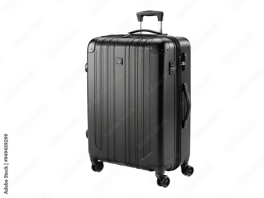 Black luggage on transparent background in 3D render Black luggage on transparent background in 3D render