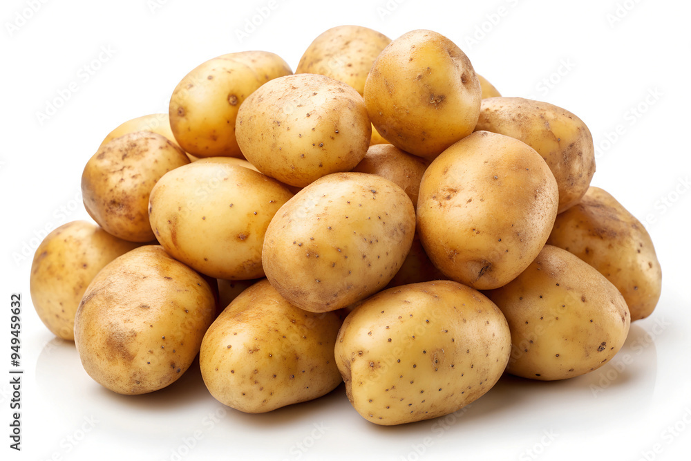 Isolated Potatoes. Fresh Baby Potatoes Isolated on White Background Isolated Potatoes. Fresh Baby Potatoes Isolated on White Background