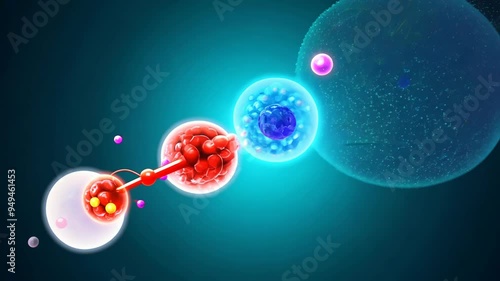 Wallpaper Mural Exploring cellular processes with moving cells in a vibrant microscopic world at the cellular level Torontodigital.ca