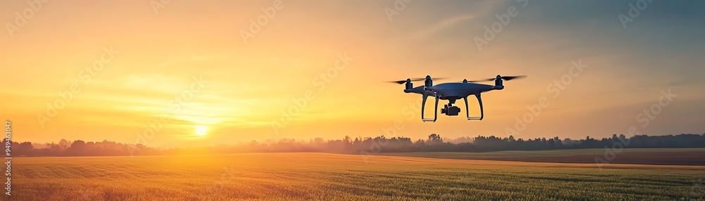 Drone flying low over vast farmland at sunset, motion blur effect, wideangle lens, hyperrealistic Drone flying low over vast farmland at sunset, motion blur effect, wideangle lens, hyperrealistic