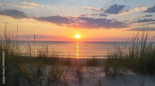 Sunset at the dune beach photo