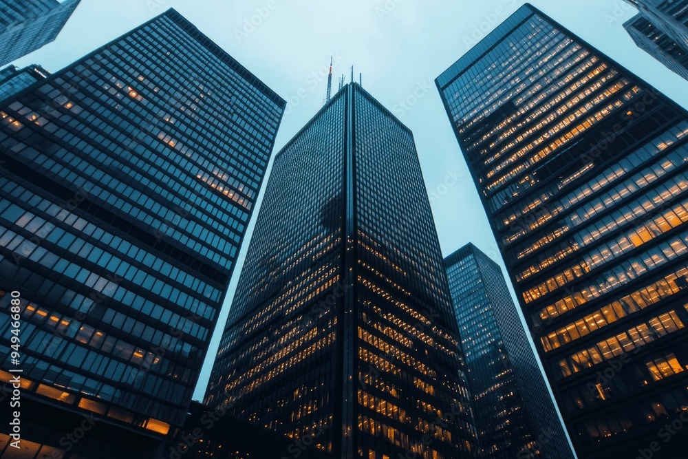 Business skyscrapers in the Financial District, Toronto Downtown, ai Business skyscrapers in the Financial District, Toronto Downtown, ai
