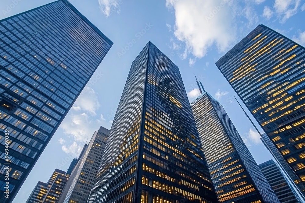 Business skyscrapers in the Financial District, Toronto Downtown, ai Business skyscrapers in the Financial District, Toronto Downtown, ai