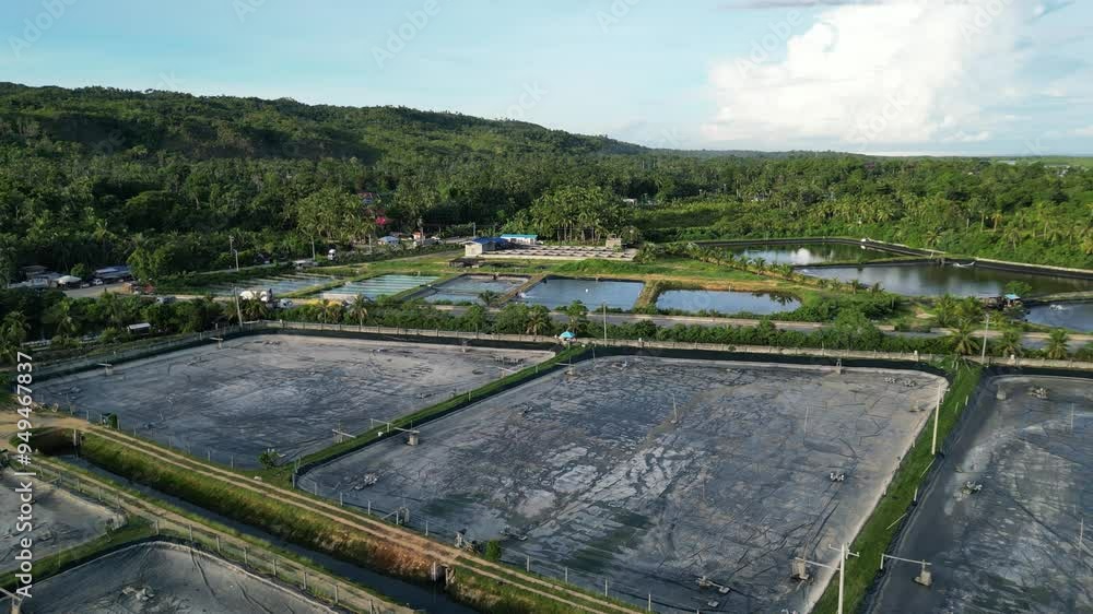 Aerial view of multiple milk fish industry enclosed ponds, Philippines Aerial view of multiple milk fish industry enclosed ponds, Philippines
