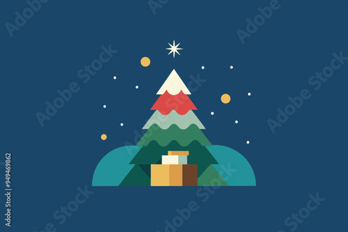  Holiday greeting card design vector art illustration photo