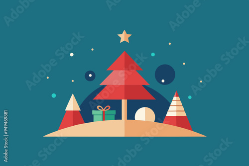  Holiday greeting card design vector art illustration photo