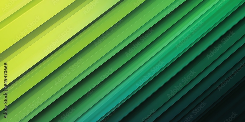 Obraz premium Green and lime spread shape gradient striped background.