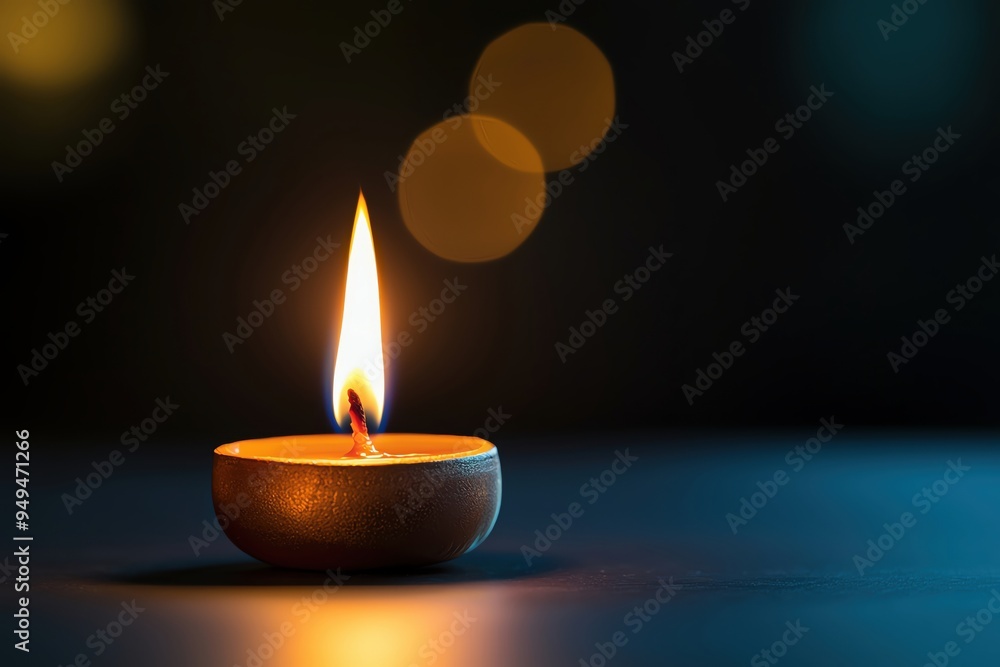 A tranquil scene featuring a lit candle, casting a warm glow in a dark setting, perfect for relaxation and ambiance. A tranquil scene featuring a lit candle, casting a warm glow in a dark setting, perfect for relaxation and ambiance.