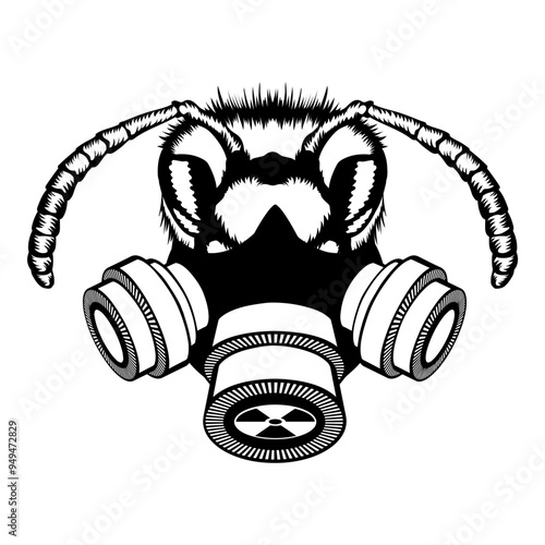 Honey Bee In Gas Mask