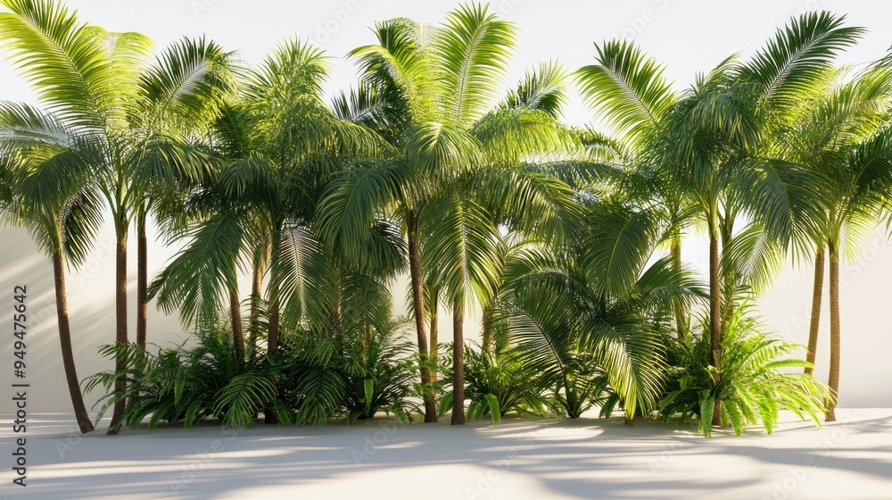 Fototapeta premium 3D rendering of palm plants