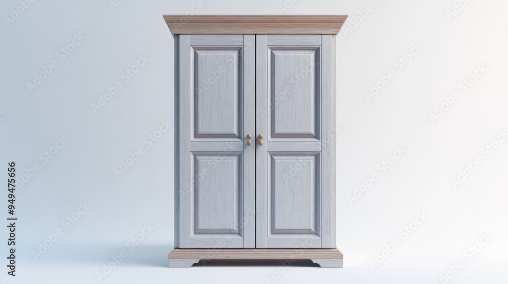 3D rendering of a cupboard icon on a white background 3D rendering of a cupboard icon on a white background