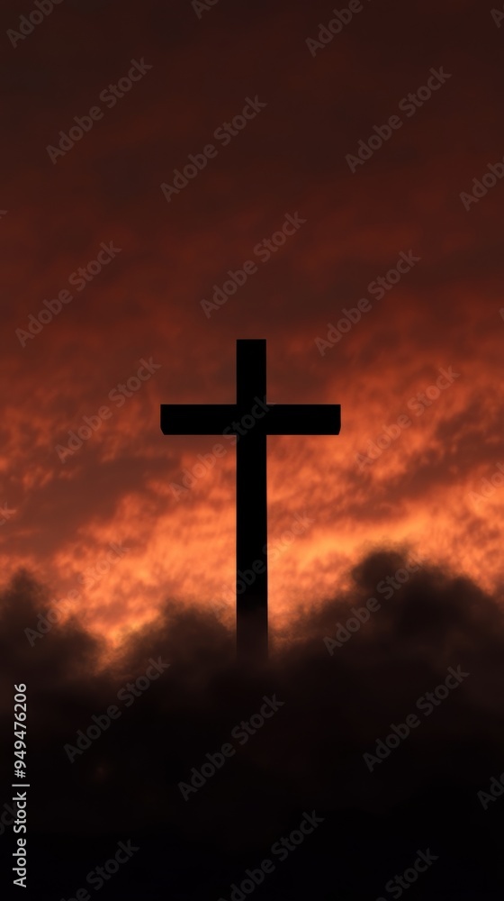 A tranquil image of a glowing cross surrounded by soft golden clouds in the sky with Jesus Christ reaching out with open arms symbolizing the ultimate act of love and the promise of eternal salvation A tranquil image of a glowing cross surrounded by soft golden clouds in the sky with Jesus Christ reaching out with open arms symbolizing the ultimate act of love and the promise of eternal salvation