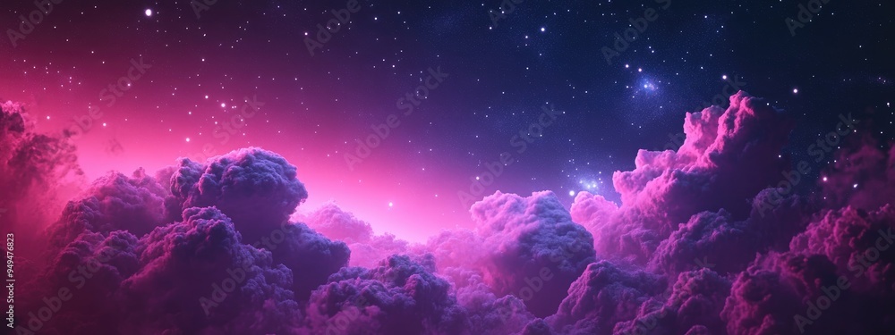 Space background featuring a nebula and shining stars with a giant interstellar cloud in a 3D cartoon rendering Infinite universe 3D illustration Space background featuring a nebula and shining stars with a giant interstellar cloud in a 3D cartoon rendering Infinite universe 3D illustration