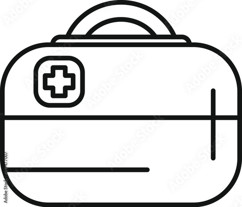 Simple line icon of a first aid kit, embodying preparedness for medical situations