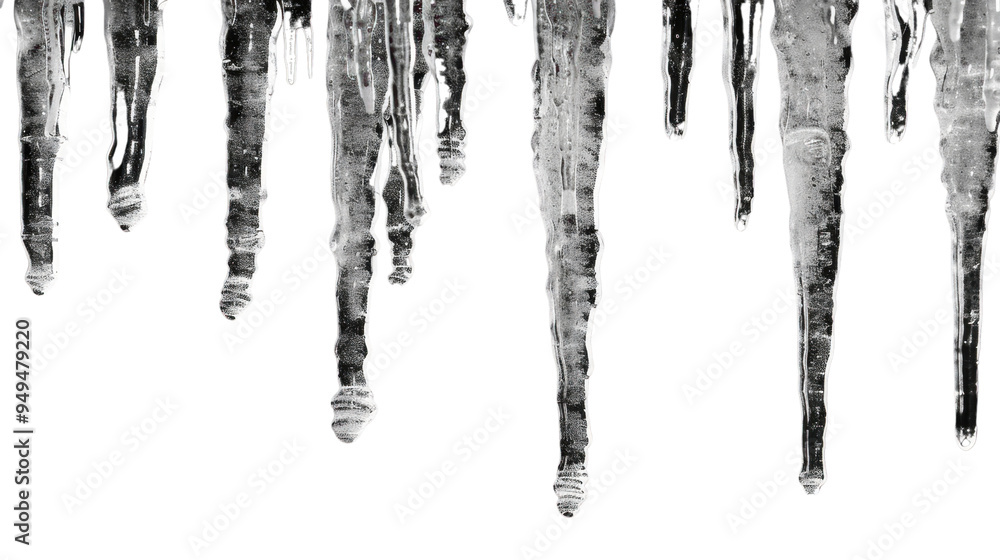 Obraz premium Icicles isolated on white background