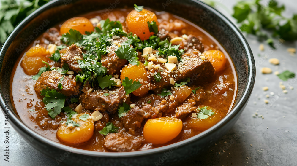 Hearty beef stew with tender chunks of beef, sweet apricots, and fresh herbs in a rich, savory sauce. Hearty beef stew with tender chunks of beef, sweet apricots, and fresh herbs in a rich, savory sauce.