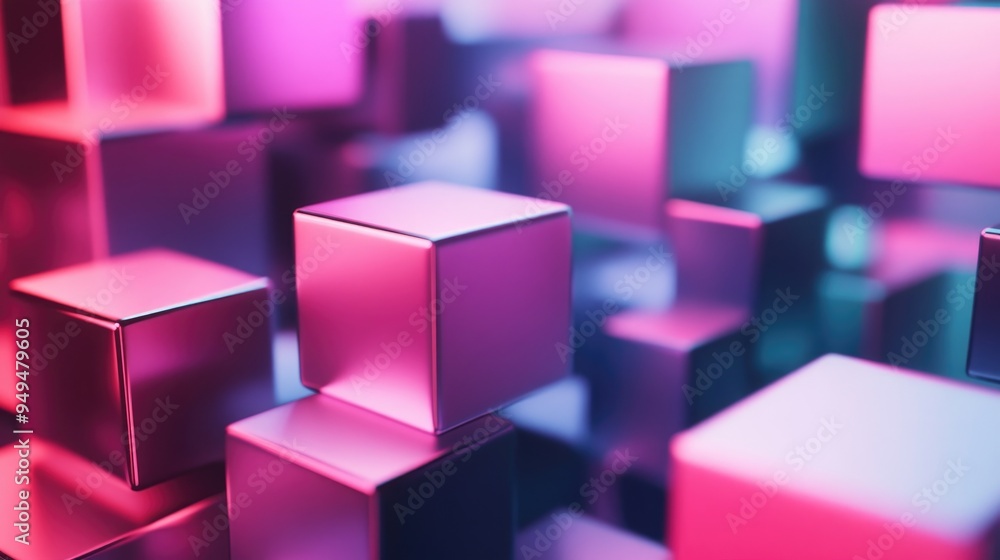 3D representation of abstract cubes Aesthetic depiction of geometric forms 3D representation of abstract cubes Aesthetic depiction of geometric forms