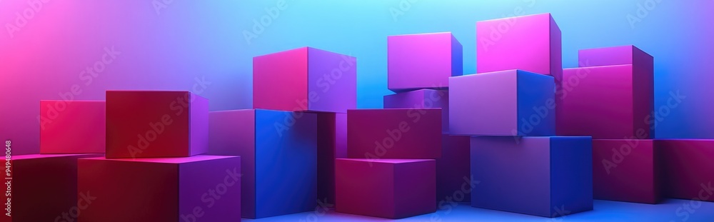 Stacked boxes for showcasing products and awards at an exhibition 3D rendering Stacked boxes for showcasing products and awards at an exhibition 3D rendering